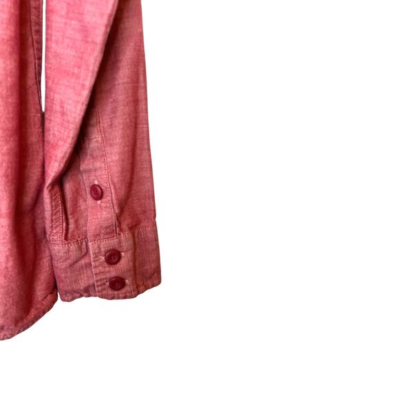 PATAGONIA Long-Sleeved Chambray Shirt Organic Cotton in Red Women's Size 2 - Picture 6 of 9